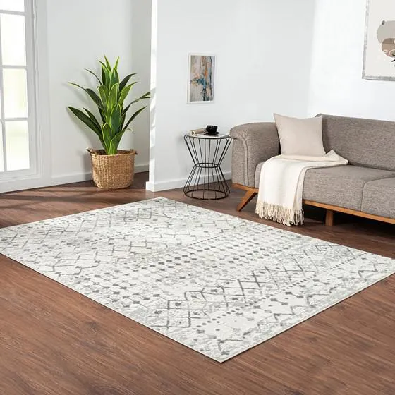 Large Modern Moroccan Global Print Woven Area Rug 8x10'