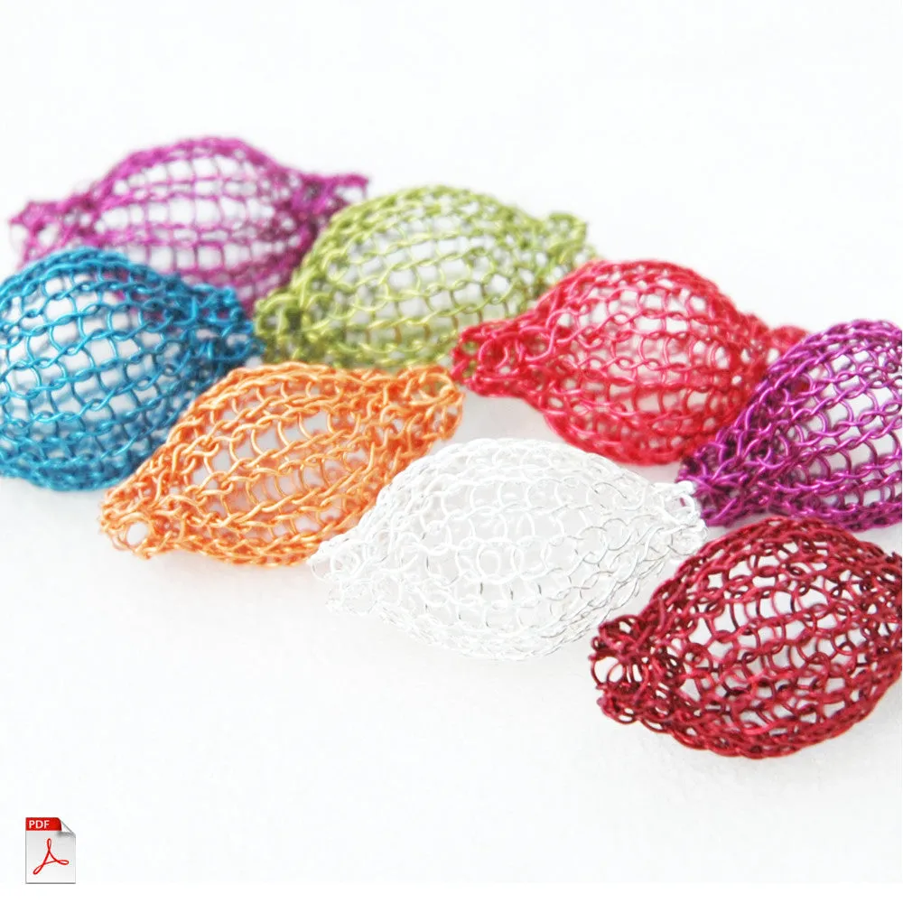 Learn to crochet wire beads , PDF Pattern