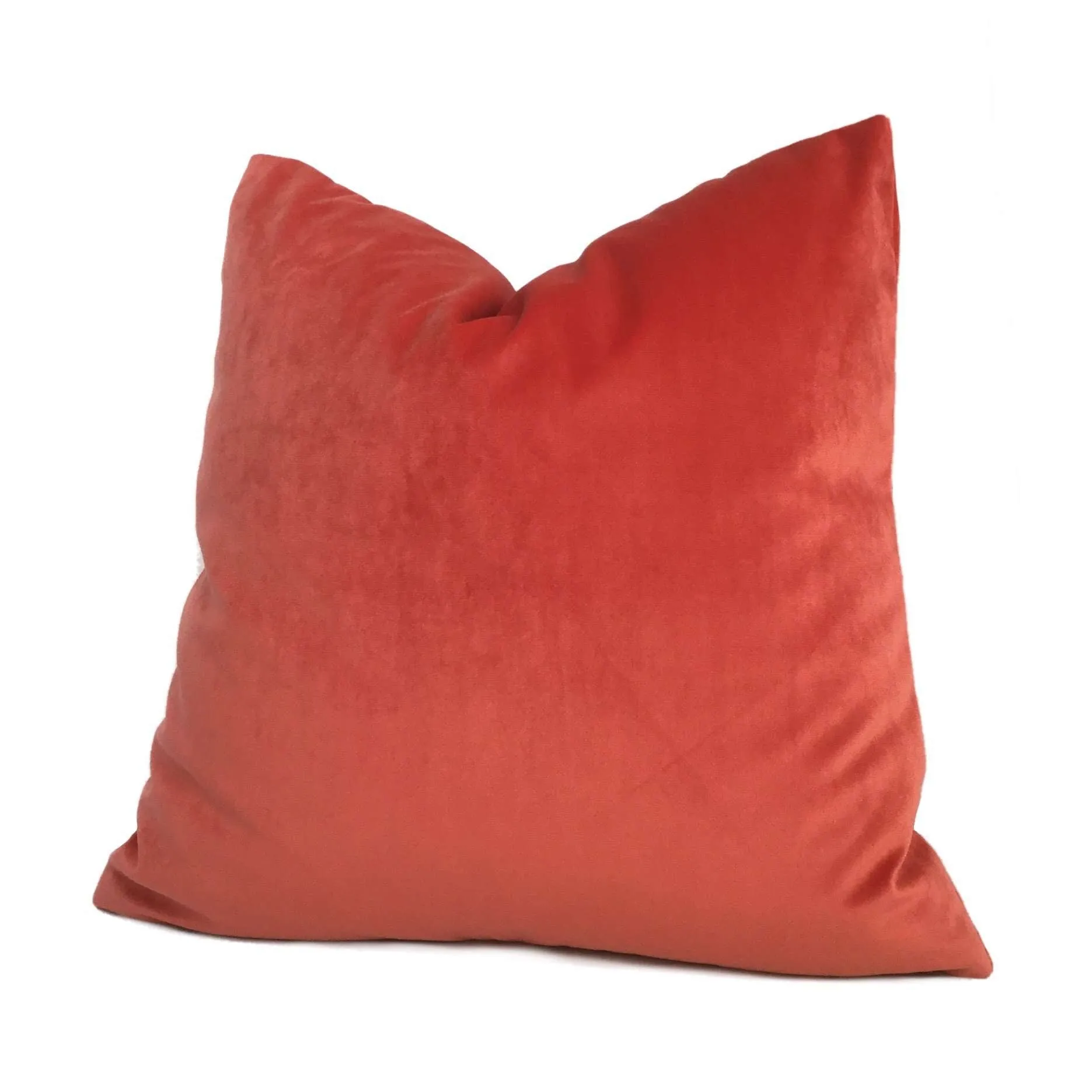 Libretto Coral Red Microfiber Velvet Pillow Cover