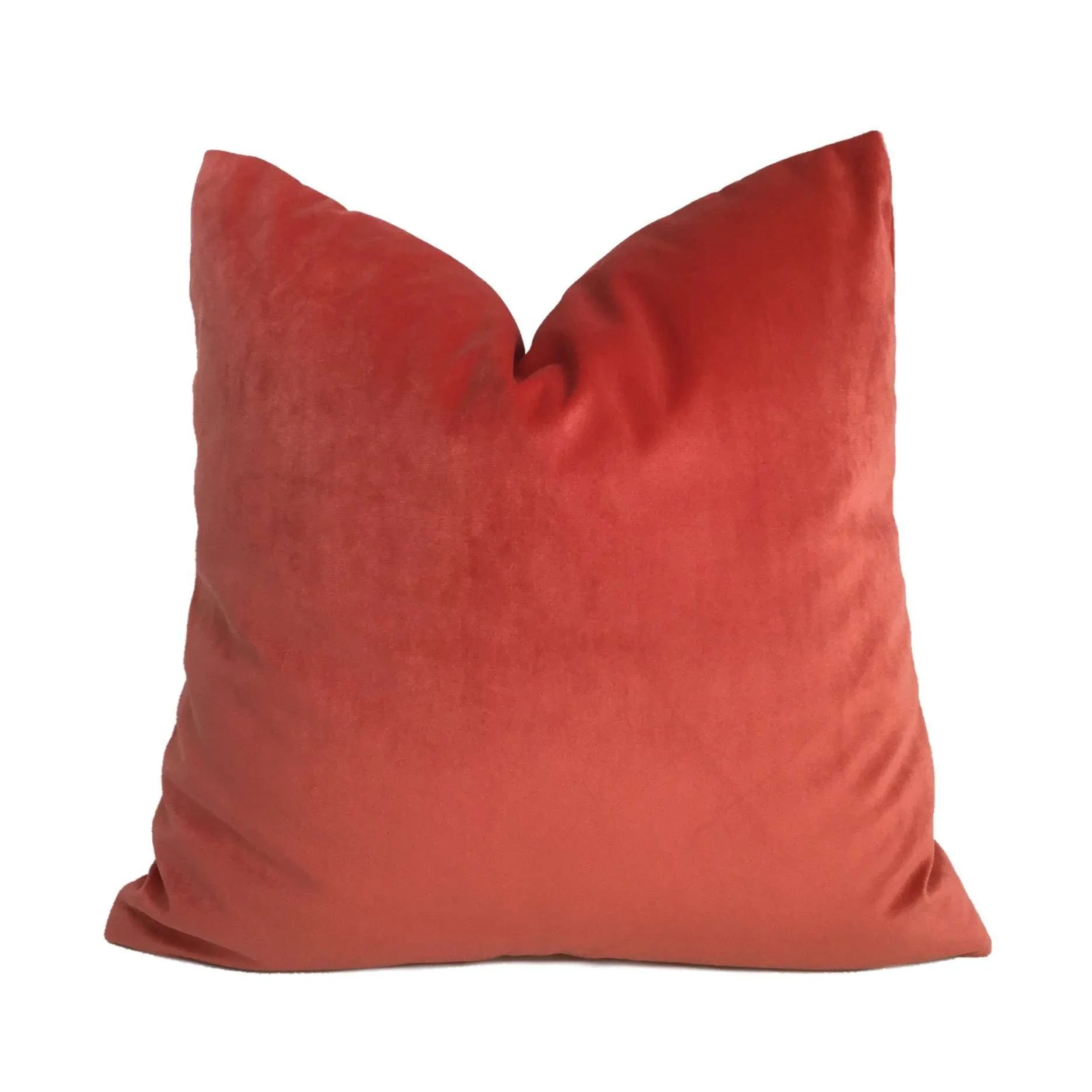 Libretto Coral Red Microfiber Velvet Pillow Cover