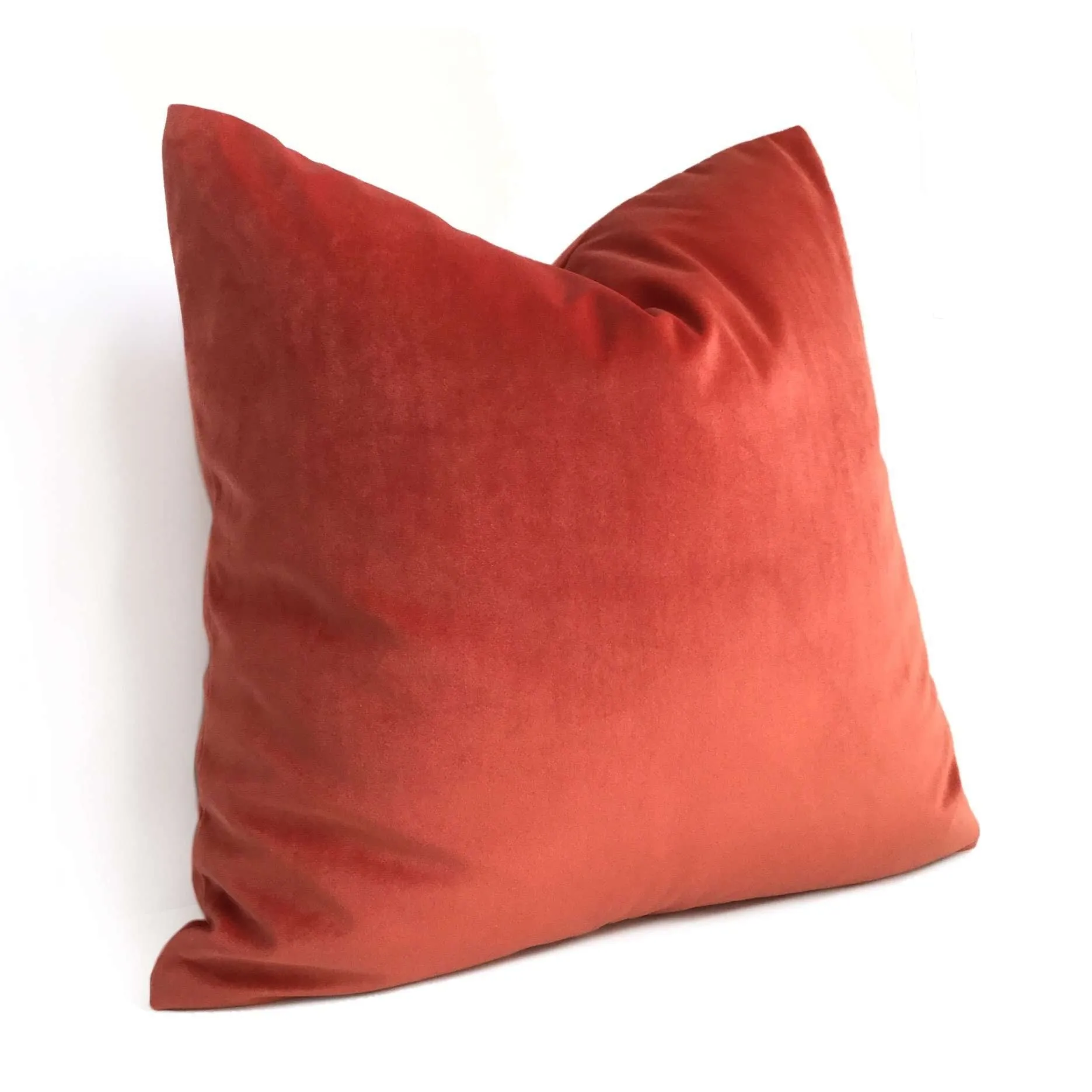 Libretto Coral Red Microfiber Velvet Pillow Cover