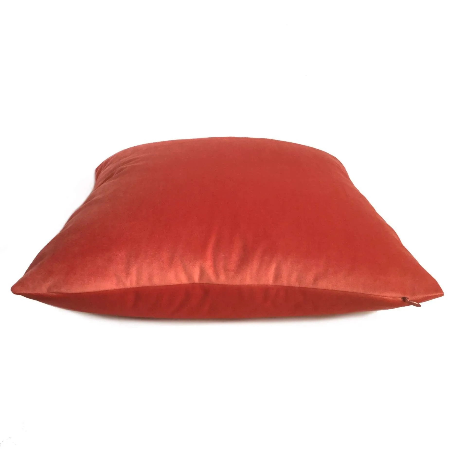 Libretto Coral Red Microfiber Velvet Pillow Cover