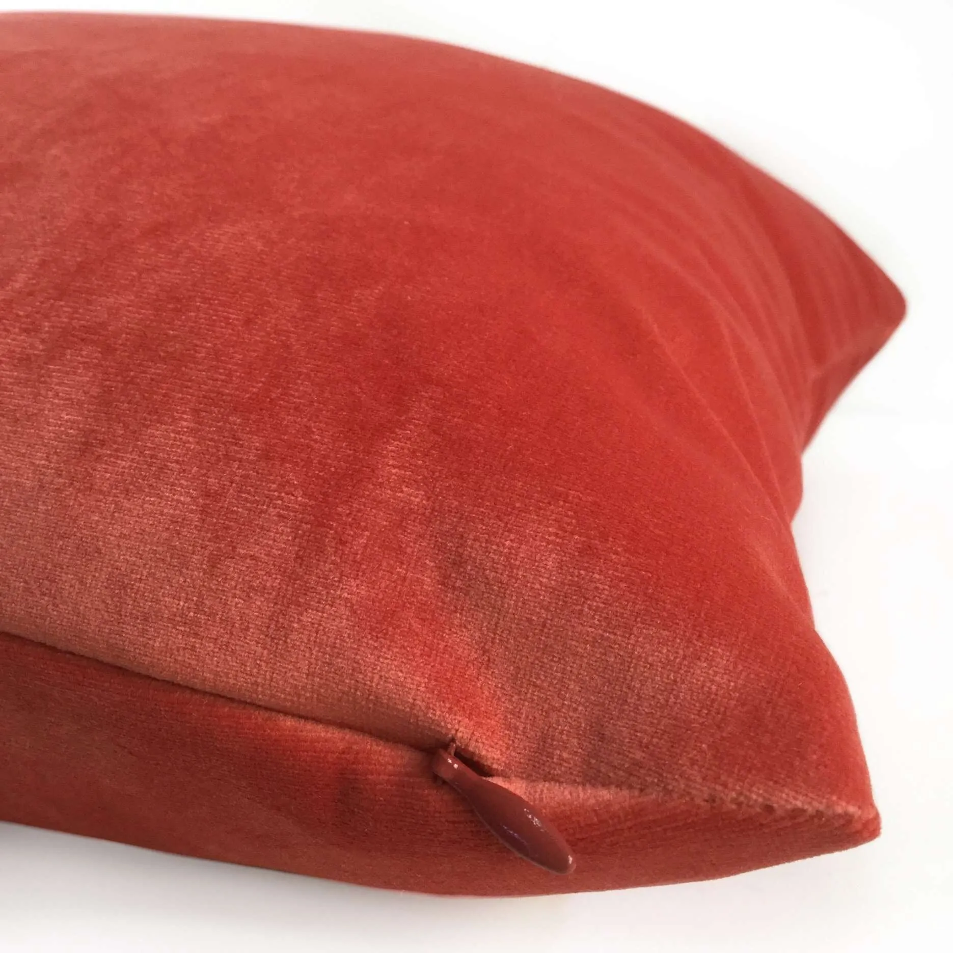 Libretto Coral Red Microfiber Velvet Pillow Cover