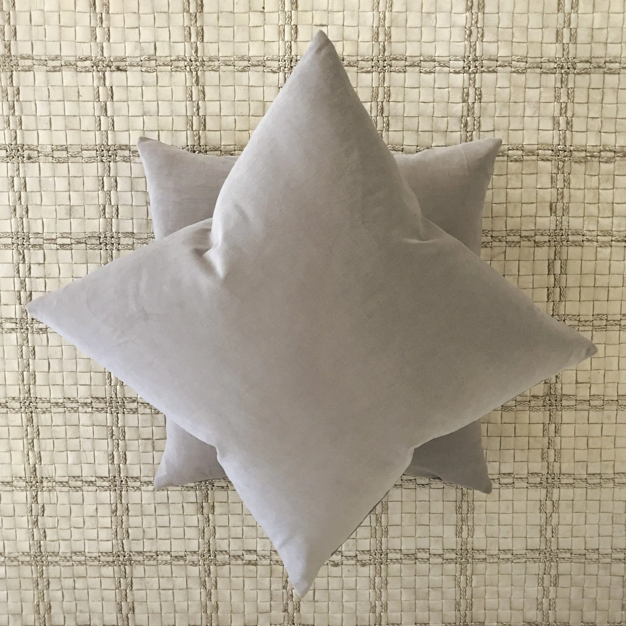 Light Gray Velvet Decorative Pillow