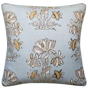 Lily Flower Spa Blue Decorative Pillow Ryan Studio