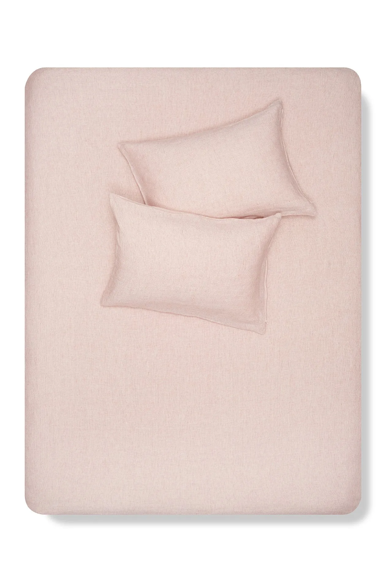 Linen Bedding Small Check in Shell Rose Color