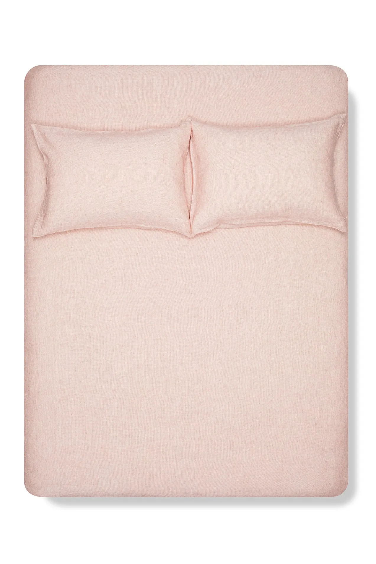 Linen Bedding Small Check in Shell Rose Color