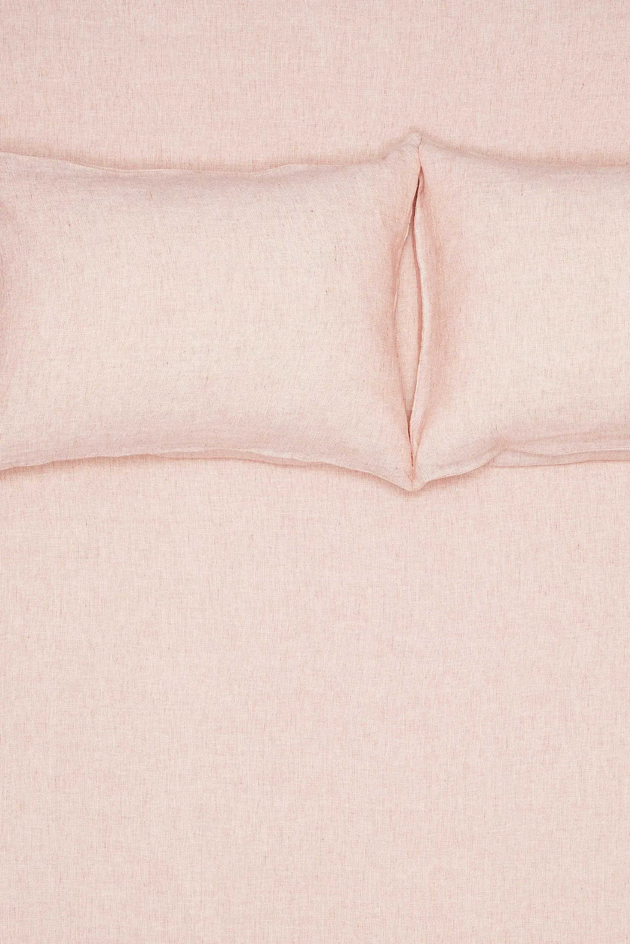 Linen Bedding Small Check in Shell Rose Color