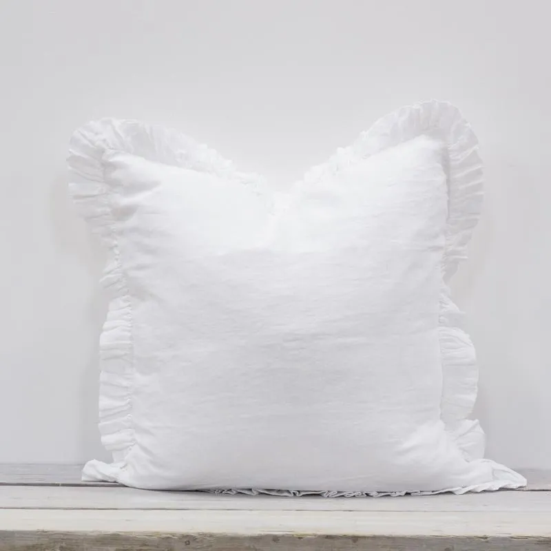 Linen Ruffle Cushion