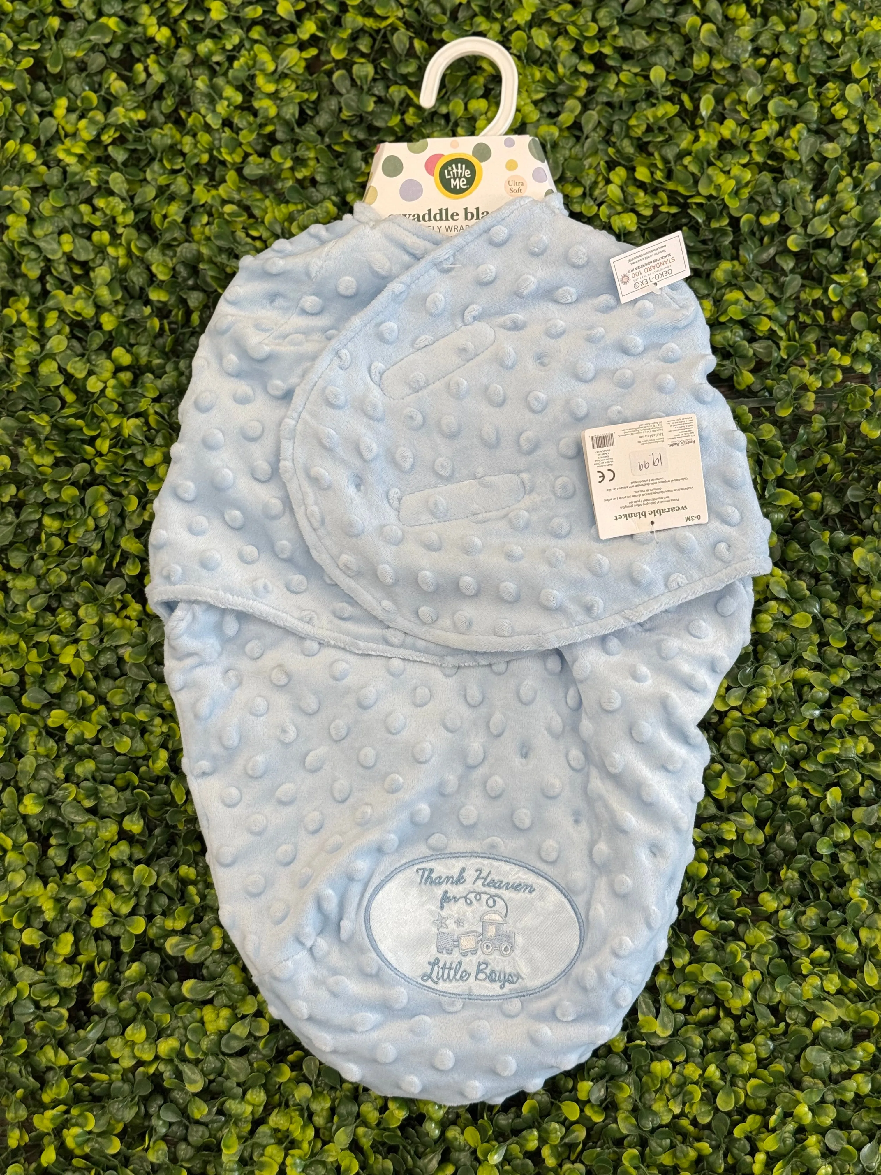 Little Me Thank Heaven for Little Boys Swaddle Blanket