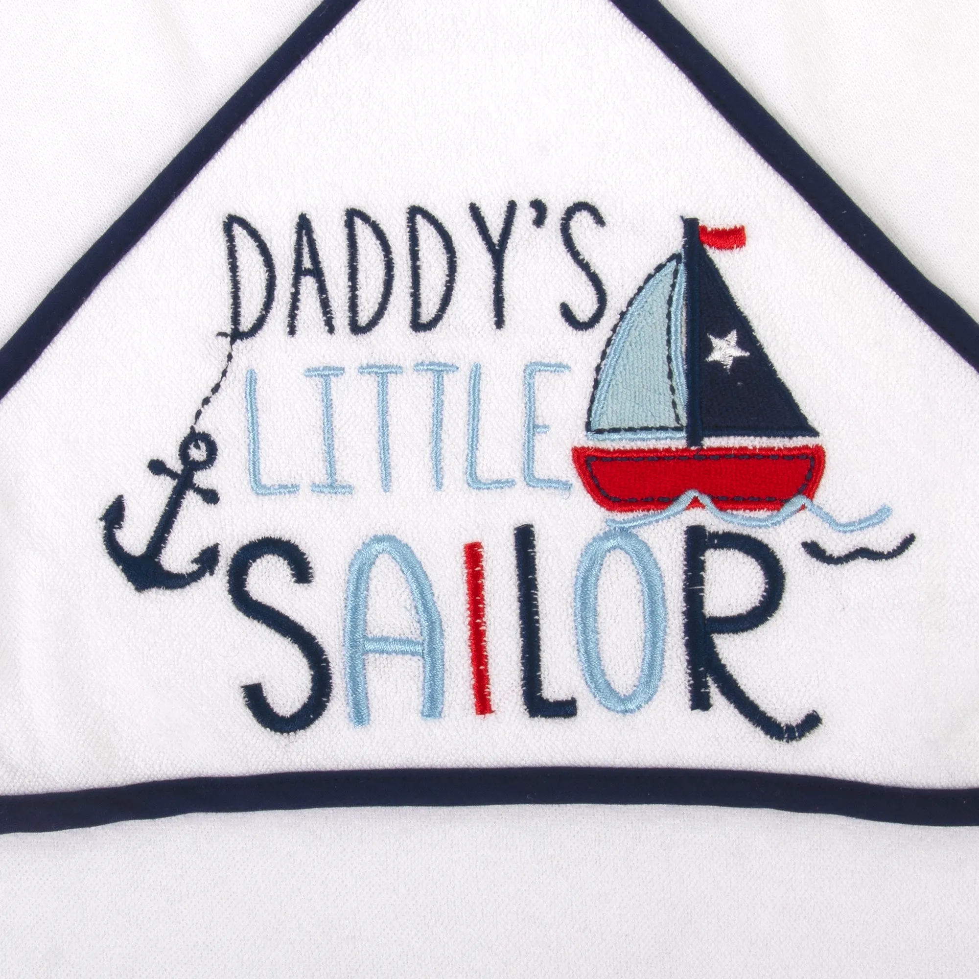 Little Sailor Hooded Bath Towel & 5 Wash Cloth Baby Bath Sets