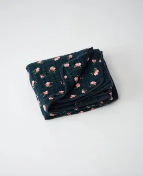 Little Unicorn - Muslin Blanket - Midnight Rose