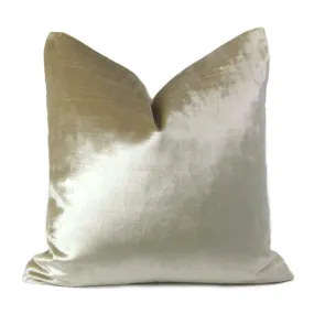 Lumos Oyster Light Cream Beige Velvet Pillow Cover