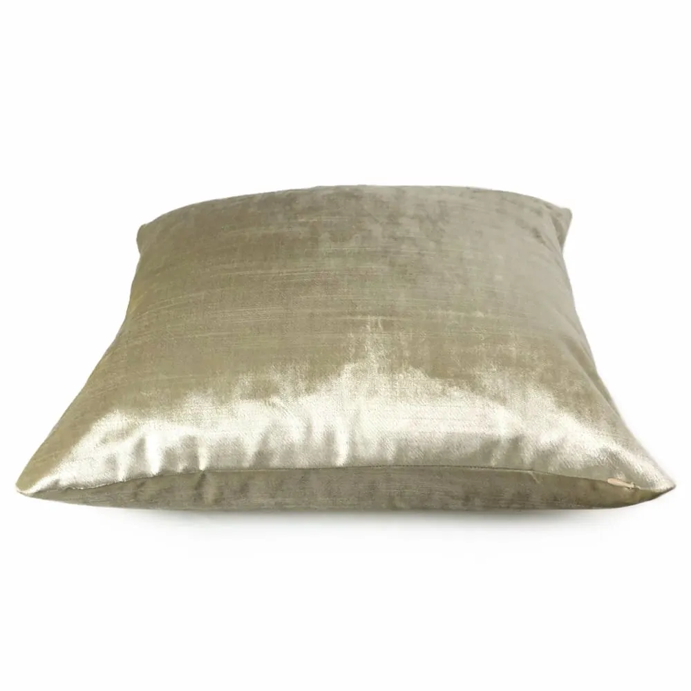 Lumos Oyster Light Cream Beige Velvet Pillow Cover