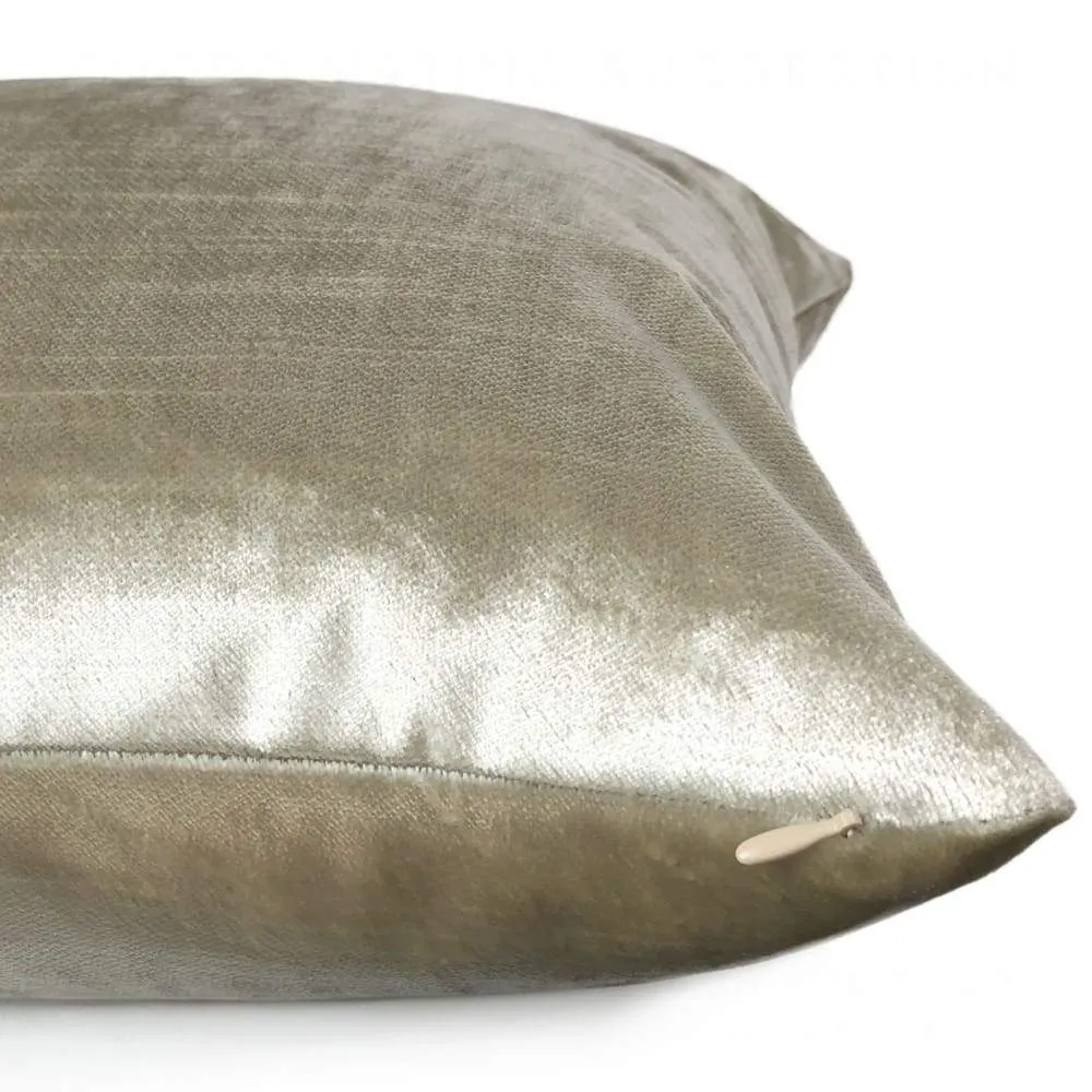 Lumos Oyster Light Cream Beige Velvet Pillow Cover