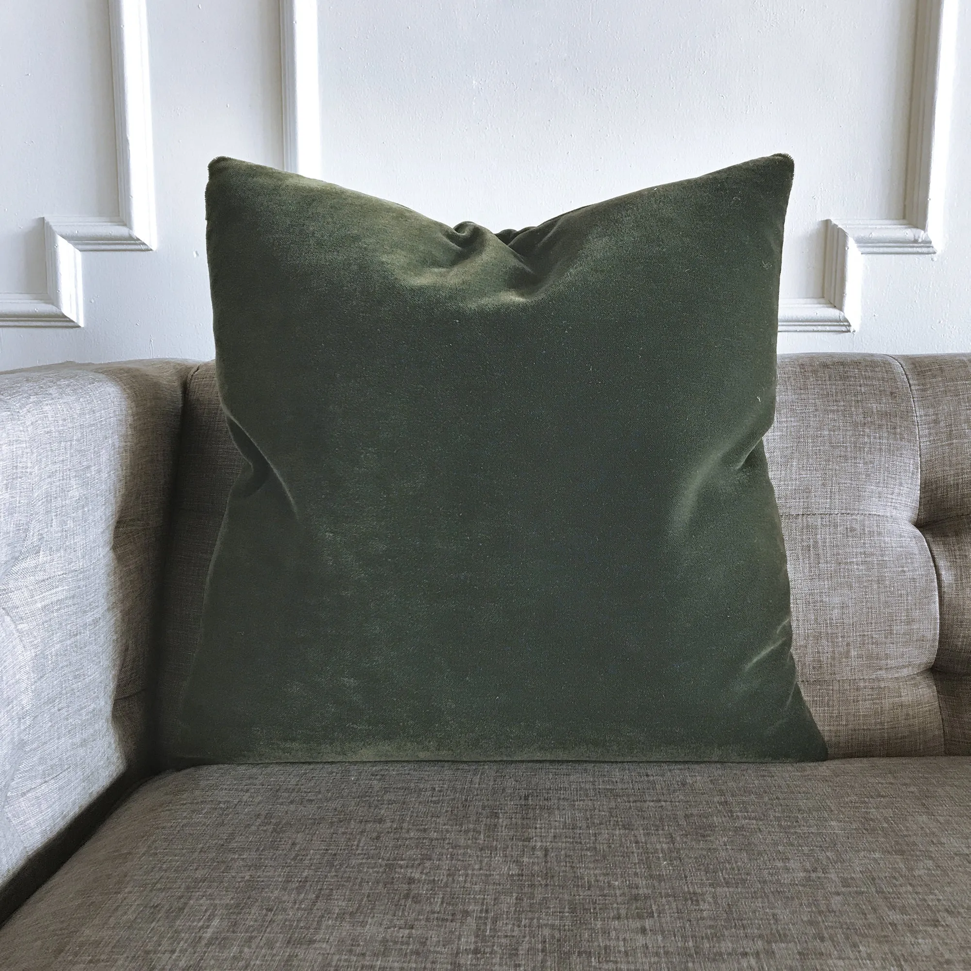 Luxury Mohair Decorative Pillow Cover in Verdiche