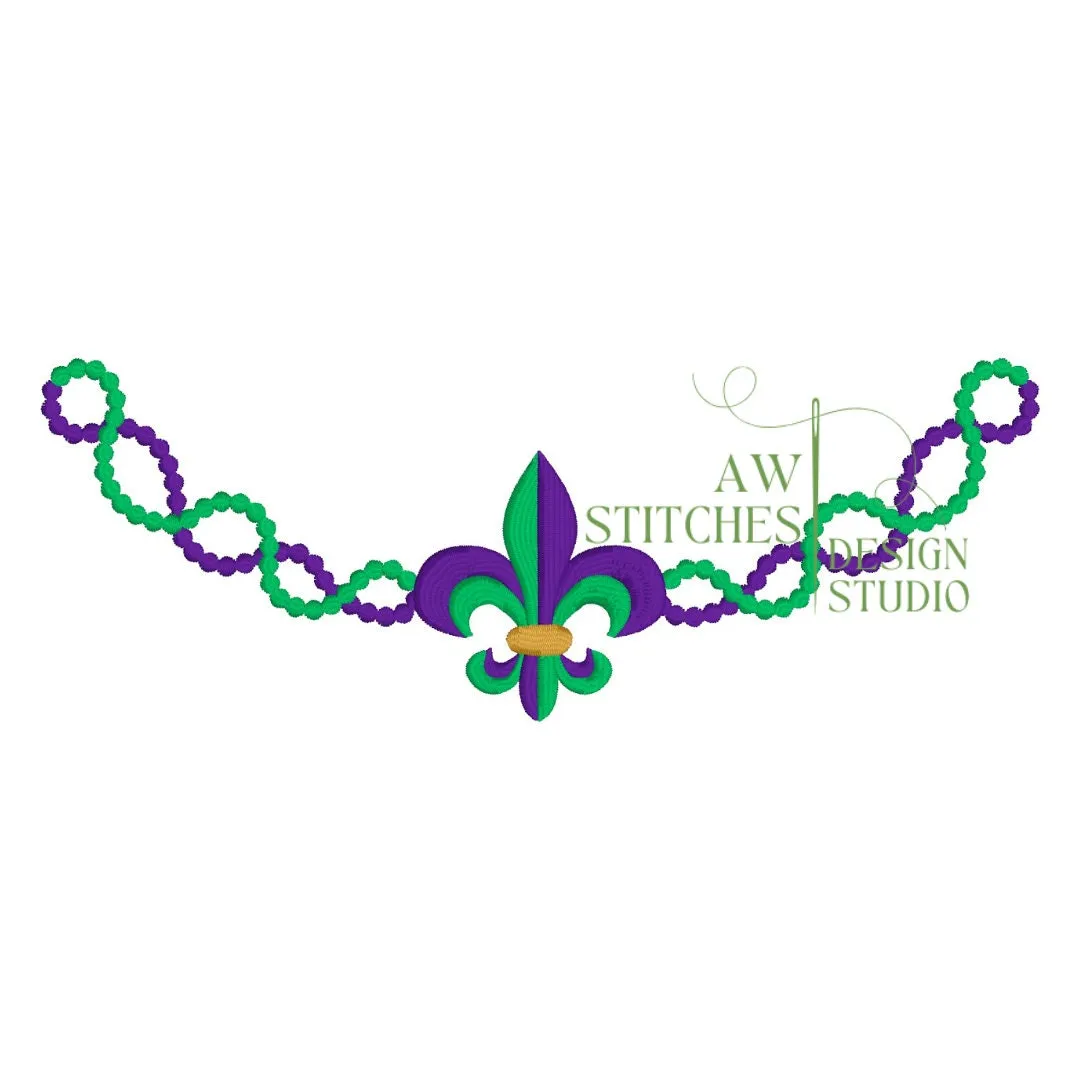 Mardi Gras Beads Monogram Frame