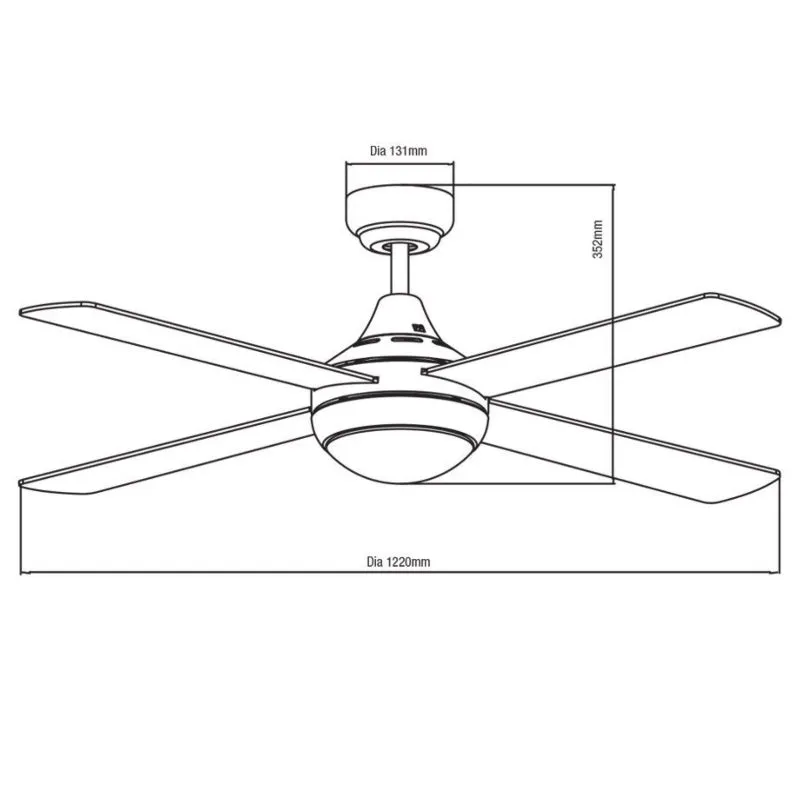 Martec Link 48" AC Ceiling Fan with Tricolour LED Light & Wall Control - White