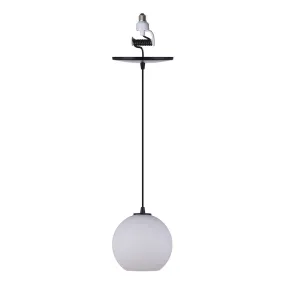 Matte Black Milk Glass Globe Instant Pendant Recessed Can Conversion Kit