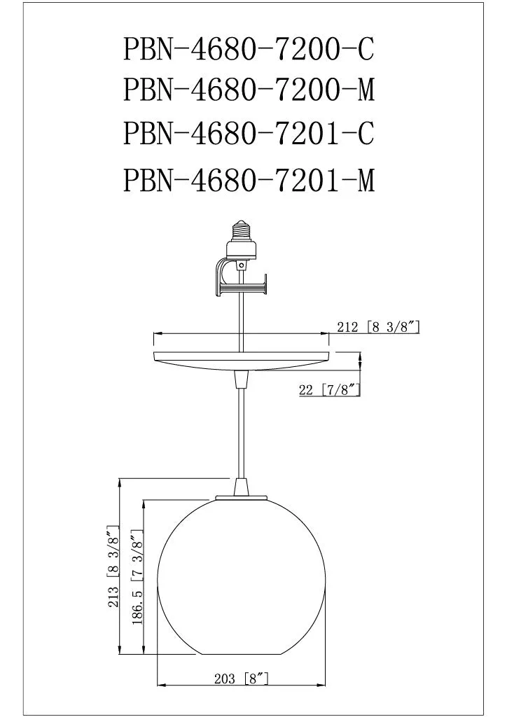 Matte Black Milk Glass Globe Instant Pendant Recessed Can Conversion Kit