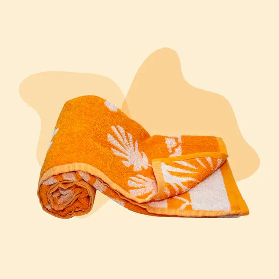 Mee Mee Soft Absorbent Bamboo Cotton Baby Towel | Reversible Baby Towel With Quick Absorb (Orange, Zebra Print)