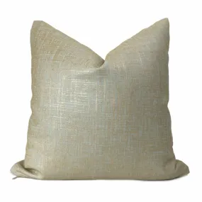 Metallic Gold Seaglass Green Glazed Linen Pillow Cover