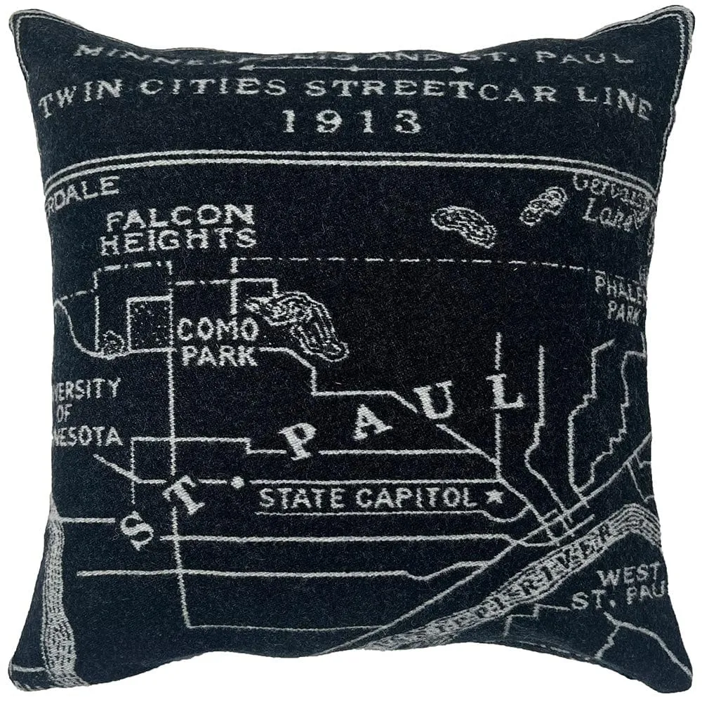 Minneapolis-Saint Paul Map Pillow Case