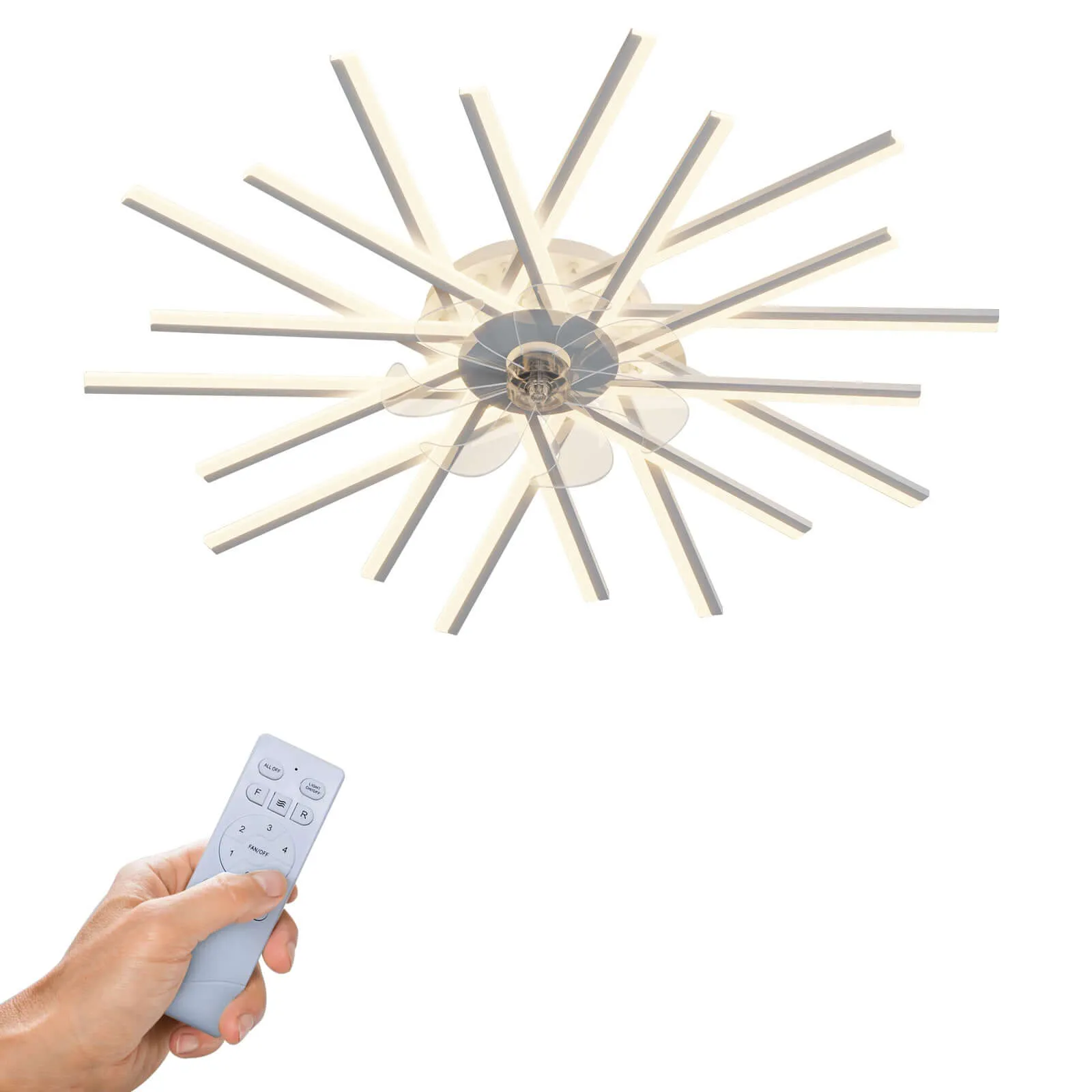 Modern 45In Ceiling Fan with LED Light and Remote Control