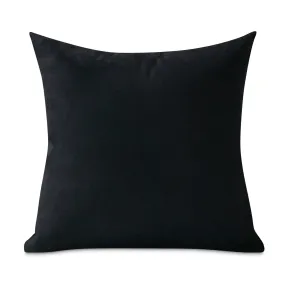 Modern Black Solid Suede Throw Pillow Cover 18x18