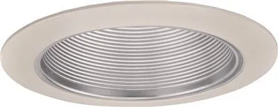 Monument Recessed Lighting 5 Inch  Chrome Metal Baffle With White Metal Trim Ring