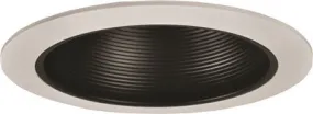 Monument Recessed Lighting 6 Inch  Black Metal Baffle With White Trim Ring