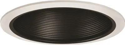 Monument Recessed Lighting 6 Inch  Black Metal Baffle With White Trim