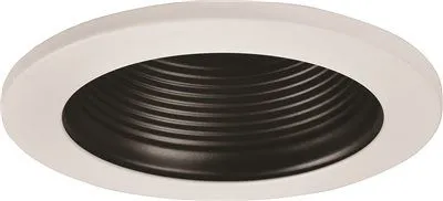 Monument Recessed Lighting Universal 4 Inch  Black Metal Baffle With White Metal Trim Ring