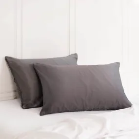 Mulberry Silk Pillow Case Twin Pack - Charcoal