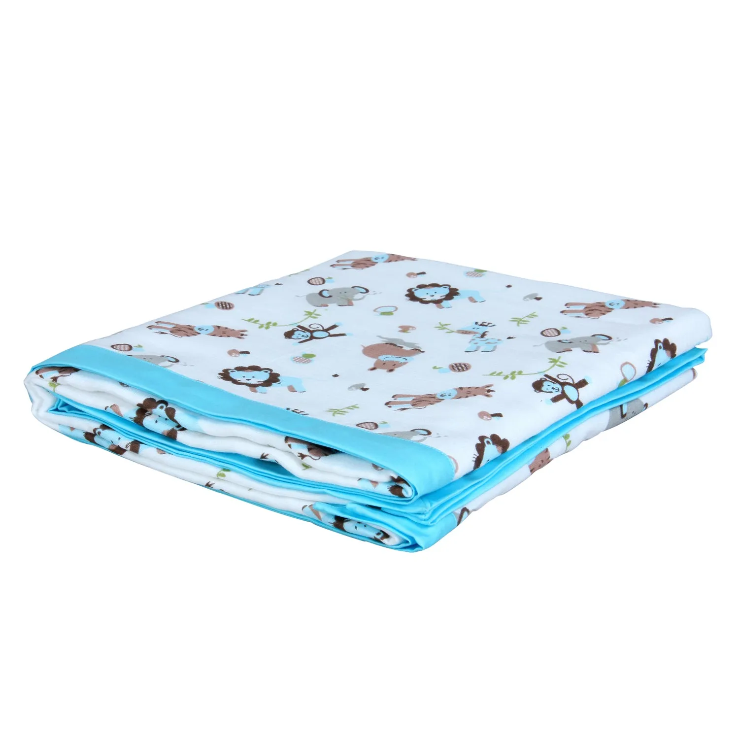 Muslin Blanket - 6 Layered - Zoo Blue