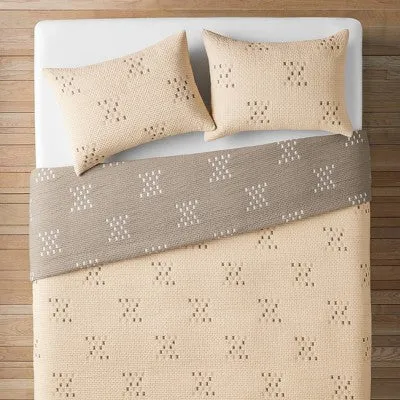 New - Full/Queen Gauze Matelasse Quilt and Sham Set Ivory - Opalhouse designed with