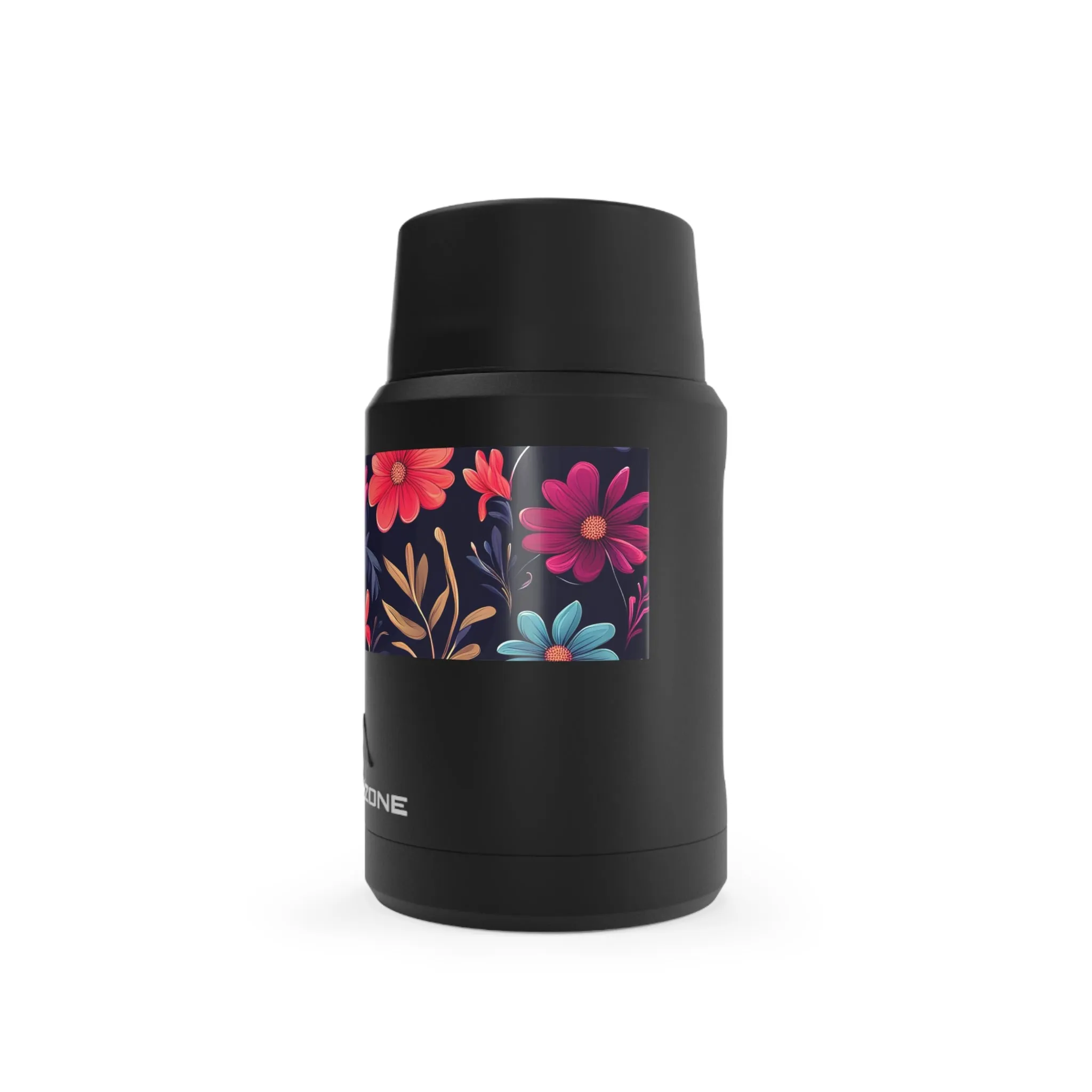 Night Blooming Wildflowers, Reusable Insulated Food Storage Container with Spoon – 16.9oz