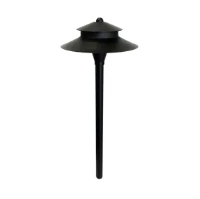 Noir Spectra - Black Solid Brass Two Tiered Pathway Light