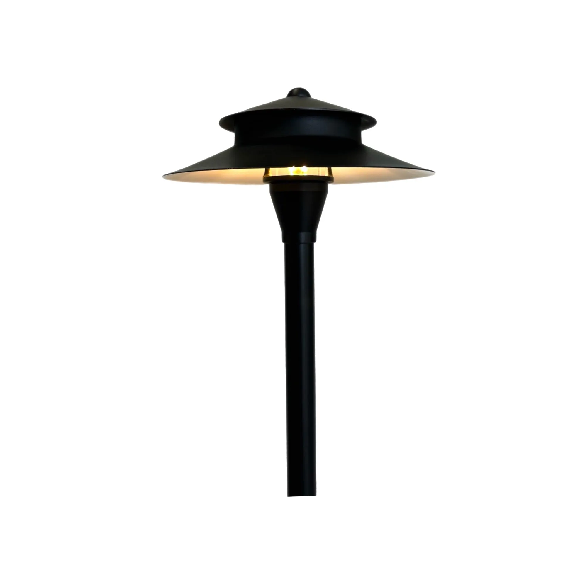 Noir Spectra - Black Solid Brass Two Tiered Pathway Light