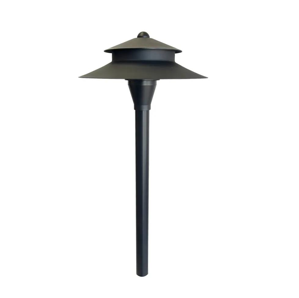 Noir Spectra - Black Solid Brass Two Tiered Pathway Light