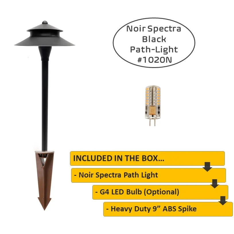 Noir Spectra - Black Solid Brass Two Tiered Pathway Light