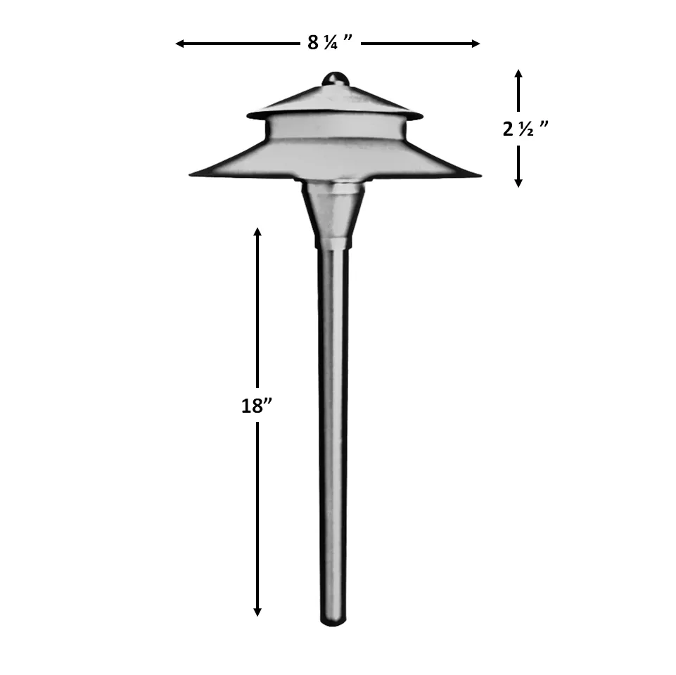 Noir Spectra - Black Solid Brass Two Tiered Pathway Light