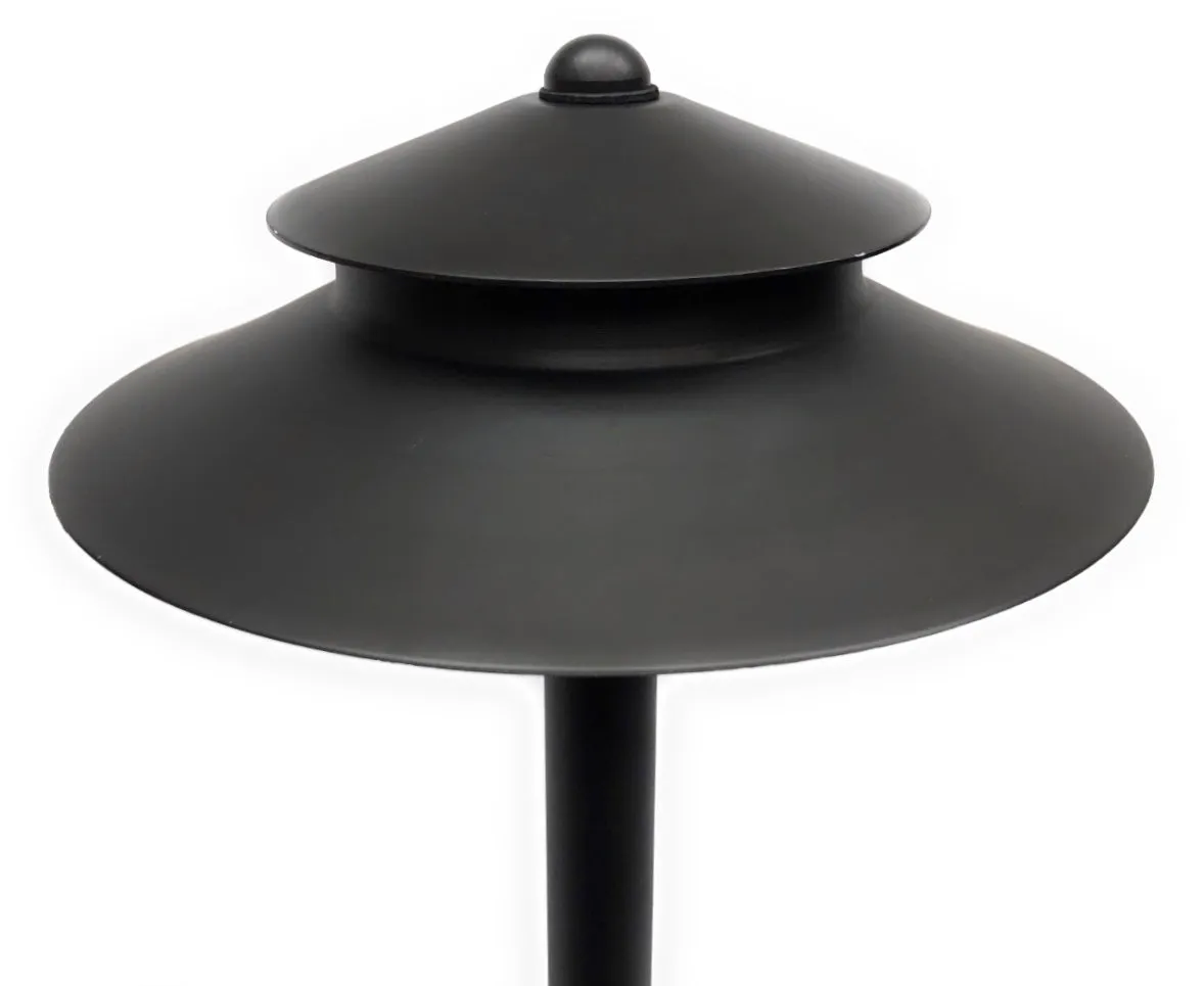 Noir Spectra - Black Solid Brass Two Tiered Pathway Light