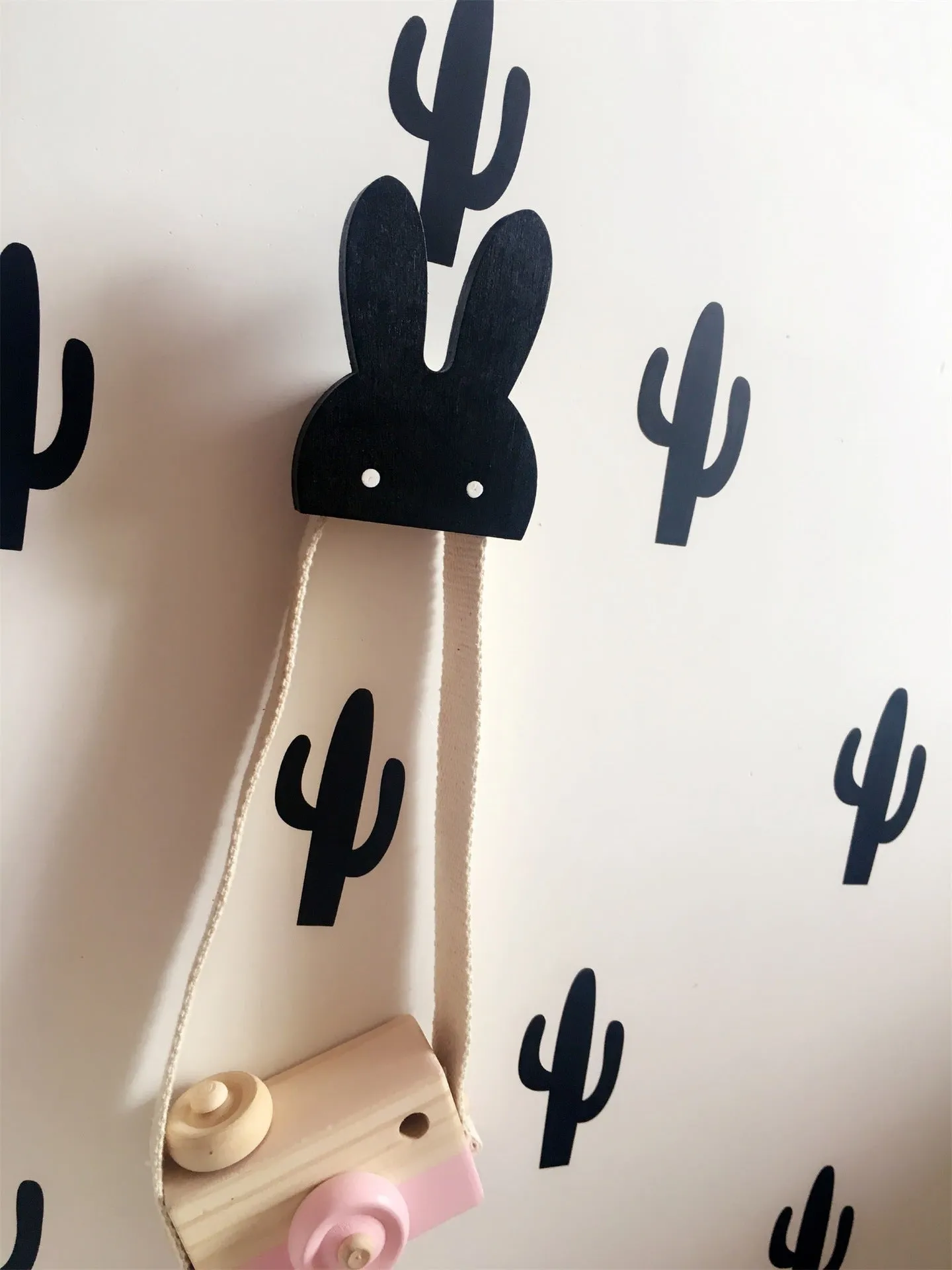 Nordic Style Wooden Rabbit Hook Wall Decoration