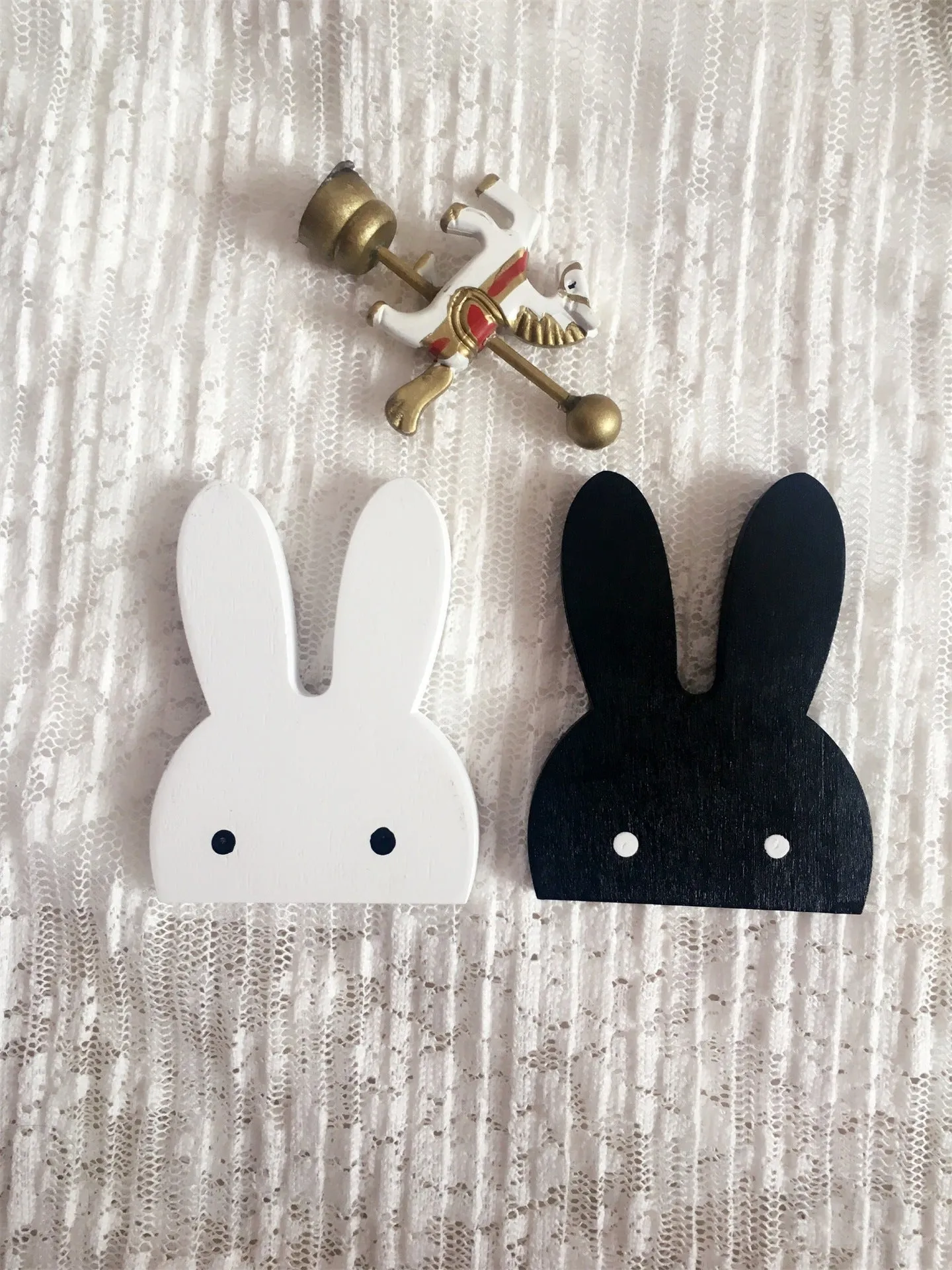 Nordic Style Wooden Rabbit Hook Wall Decoration