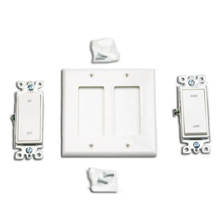 On/Off and Hi/Low Wall Switch Kit for Whole House Fans