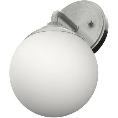 Open Box - 1-Light Hepburn Wall Sconce Brushed Nickel - Hunter Fan: Modern Indoor Lighting, UL Listed, Glass Shade, E26 Socket