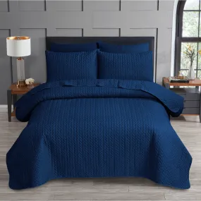 Opus Leaf Pinsonic   Duvet Set - Navy