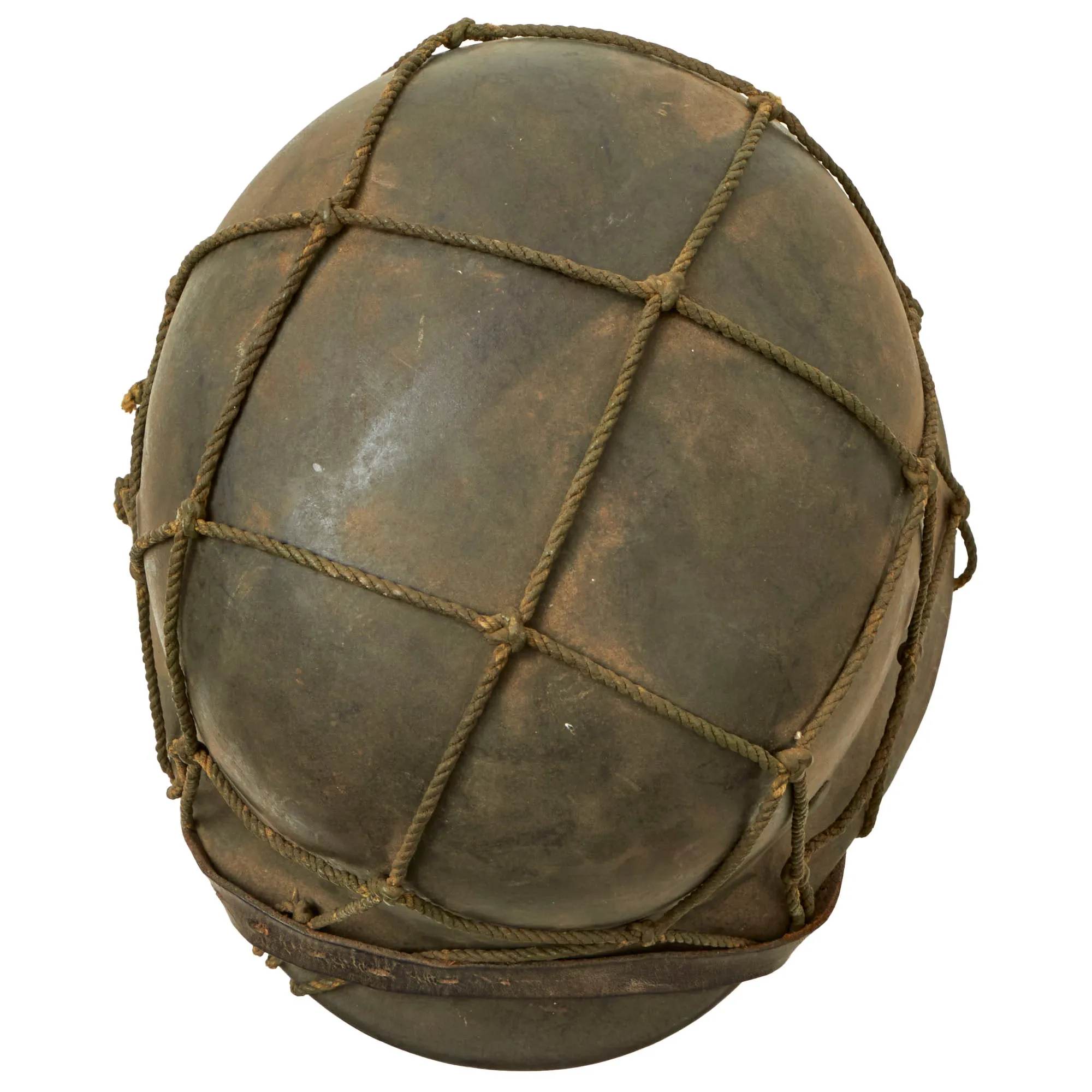 Original German WWII Complete M40 Army Heer Helmet with Period Applied Foliage Net - Stamped EF62