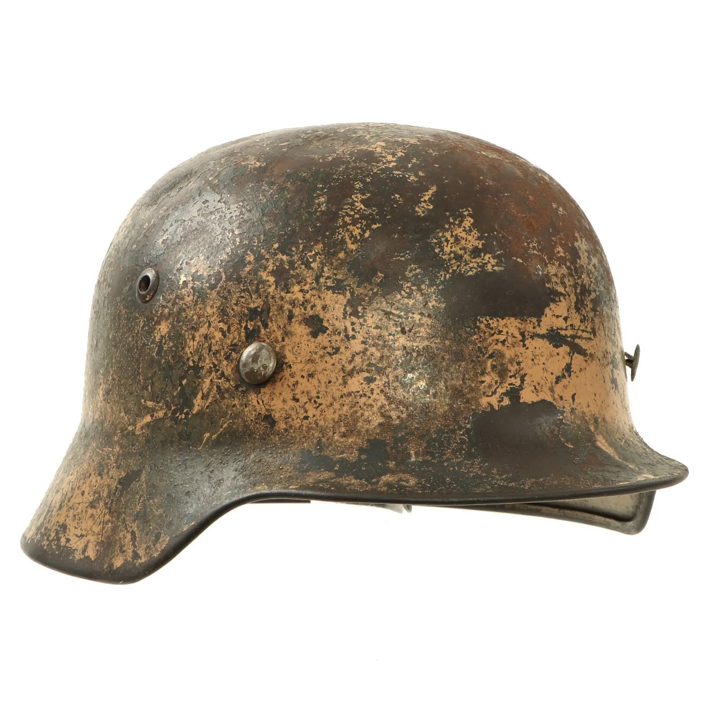 Original German WWII DAK Afrikakorps Net Camouflage M35 Helmet with 56cm Liner - Stamped SE64